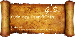 Gyöngy Dionízia névjegykártya